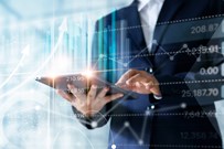 Business man using tablet device Business man using tablet device