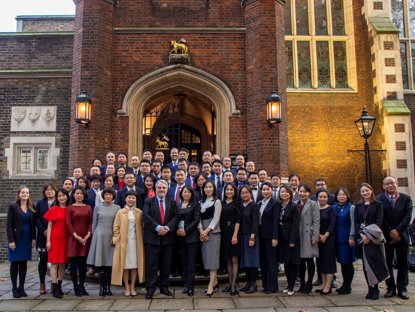 Vassilis Konstantinou, Pro Vice-Chancellor International, with students studying arbitration at ULaw